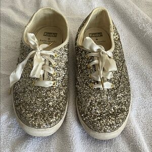 Kate Spade Keds Gold Glitter Sneakers